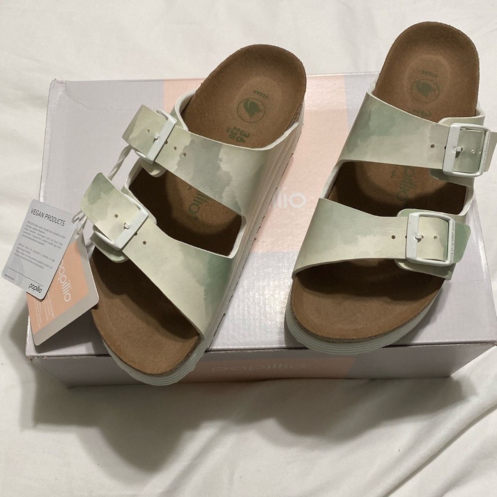 NWB Papillio Women's Size 6 Arizona Grooved Vegan Platform Papillio Sandals